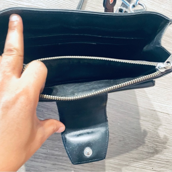 DANIER BLACK LEATHER VINTAGE CROSSBODY SHOULDER WOMEN BAG - Picture 15 of 17